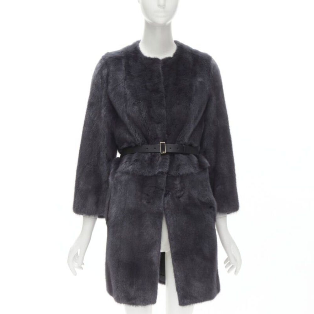 Fendi Fur Leather Reversible Belted Coat